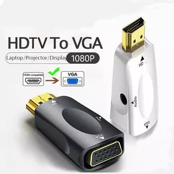 HDMI-совместимый кабель-переходник VGA-переходник «папа-женщина» с разъемом 3,5 мм, аудио HD 1080P для ПК, ноутбука, планшета Bundel 1
