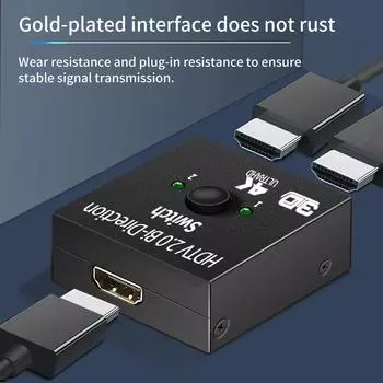HDMI-совместимый разветвитель, 4K-переключатель, двунаправленный KVM-переключатель 1x2/2x1, HDMI-совместимый коммутатор, выход 2 в 1 для адаптера переключателя ТВ-приставки PS4/3