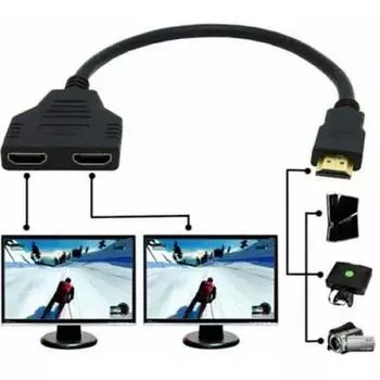 HDMI совместимый сплиттерный кабель видеопереключатель адаптер выходной концентратор X Box PS3 4 DVD HDTV ПК ноутбук телевизор HD 1080p 1 вход 2 0.3m чёрный