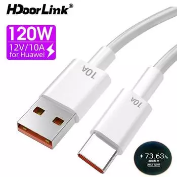 HdooLink 120 Вт 10A USB-кабель типа C, сверхбыстрый зарядный кабель для Huawei Mate 40 Honor 50, кабели USB C для быстрой зарядки, шнур для передачи данных
