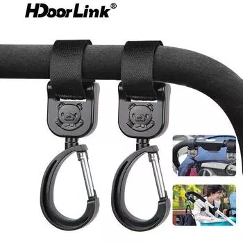 HdooLink 1 пара крючков для детской коляски вращается на 360 градусов сумка для хранения коляски крючки универсальная вешалка аксессуары для колясок Style A