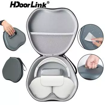 HdooLink для Airpods Max Bluetooth-совместимая сумка для хранения наушников Жесткий портативный противоударный защитный чехол для беспроводных наушников Cloth чёрный