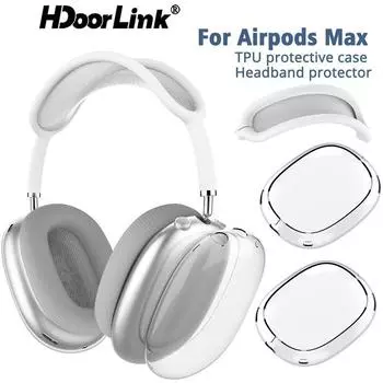 HdoorLink 2 шт. прозрачный силиконовый мягкий защитный чехол из ТПУ для наушников Airpods Max, аксессуары для наушников, прозрачная крышка, сменная повязка на голову прозрачный