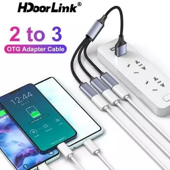 HdoorLink 3 в 2 USB C HUB 2.0 Type C 3-портовый мульти-разветвитель адаптер OTG USB-адаптер питания для Macbook Pro 13 15 Air Pro IPad Pro ПК ноутбук 3 in 2 otg adapter cable