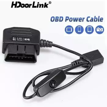 HdoorLink 5 В 2 А автомобильный инвертор питания USB Female OBD понижающее зарядное устройство адаптер кабельный разъем диагностический кабель инструмент DVR GPS