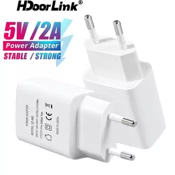 HdoorLink 5V/2A USB зарядное устройство для Xiaomi Huawei настенная зарядка адаптер для путешествий адаптер питания телефона универсальное зарядное устройство для мобильного телефона с США/ЕС EU белый