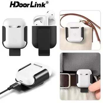 HdoorLink Для AirPods 1 и 2, отделение для наушников, зажим для ремня, чехол для вкладышей, держатель для ремня, прочная кобура, вешалка для наушников, поясной зажим белый