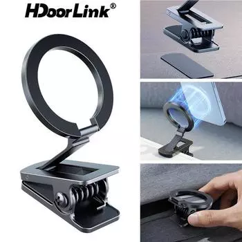 HdoorLink Магнитный держатель для телефона на приборную панель автомобиля, зажим для MagSafe, многофункциональное магнитное крепление для мобильного телефона, подставка для путешествий, самолета, кухни, спортзала чёрный