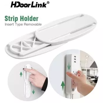 HdoorLink Настенный фиксатор розетки Наклейка Самоклеящийся фиксатор без перфорации Настенный держатель розетки Бесшовный клейкий держатель ленты белый