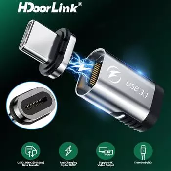 HdoorLink PD 100W USB Type C магнитный зарядный адаптер для Macbook магнитное зарядное устройство 24Pin USB C 3.1 разъем для быстрой зарядки 100W Plug Only