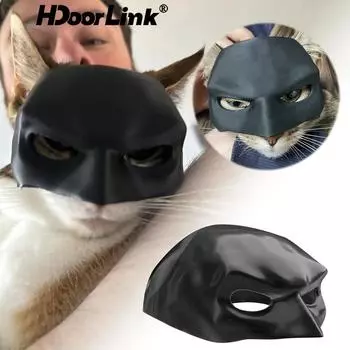 HdoorLink Пластиковая черная кошка летучая мышь шляпа для косплея кошачья морда подушка для макияжа полулицевая маска для лица в стиле животных головной убор для кошек на Хэллоуин 10cm
