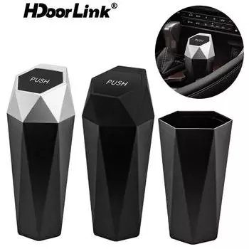HdoorLink портативный автомобильный мини-мусорный контейнер для мусора, ящик для хранения, автоматический мусорный ящик, мусорное ведро, интерьерные аксессуары для автомобиля, офиса, спальни, дома чёрный