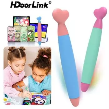 HdoorLink Сенсорный стилус, силиконовая ручка для сенсорного экрана, рисование, ручка для сенсорного экрана для детей, совместимая с iPad, IPhone, детский планшет, емкостная сенсорная ручка синий