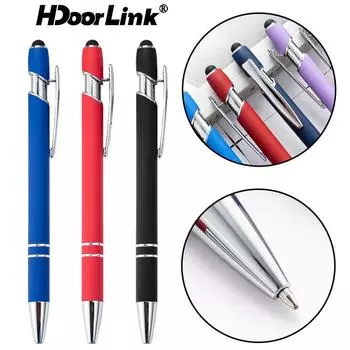 HdoorLink Универсальные 2 в 1 металлические стилусы с шариковыми ручками для iPhone Android Touch Screen Pen для всех емкостных экранов чёрный