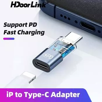 HdoorLink USB-C адаптер «папа» на Lightning «мама» PD30W, быстрая зарядка, передача данных для iphone 15/15 Plus/15 Pro/15 Pro Max iPad Air Type-c to Lithtning Charging Adapter