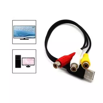 HDTV TV Мужской-Женский AV-шнур USB Мужской Видеоадаптер Видеокабели Кабель-конвертер чёрный