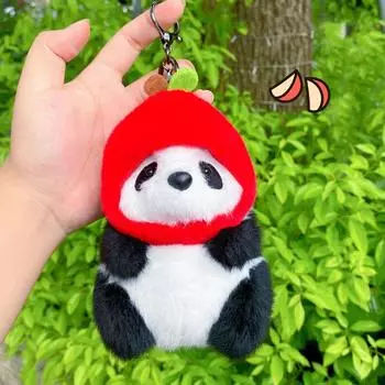 Head Cover Doll Bag Pendant Creative Car Key Ring Soft Panda Keychain Girl