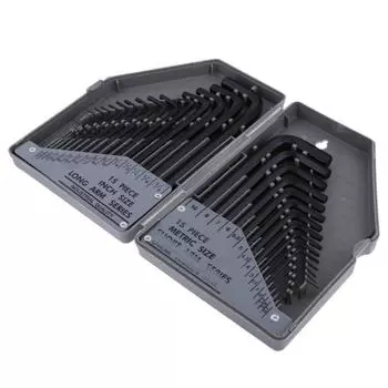 Head Hand Tools Kit Socket Wrench Allen Key Hex Set Allen Wrench Hexagon Spanner Screwdriver Set grey box