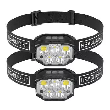 Налобный фонарь перезаряжаемый высокой яркости рыболовный сверхдолговечный фонарик индукционный свет 1pc