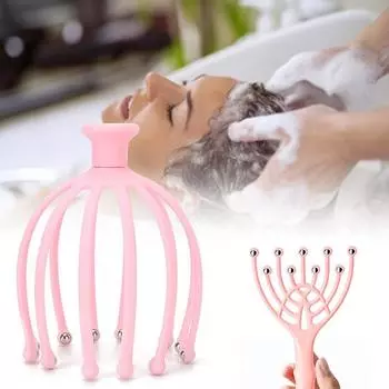 Head Massager Scalp 9 12 Claws Neck Comb Roller 9 Finger Steel Ball Hand Held Relax Spa Hair Care in Home
