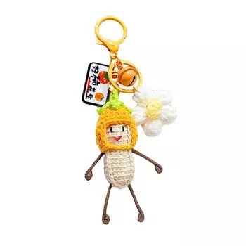Head Persimmon Peanut Toy Craft Felt Keyring Featuring Small Decorate Pendant