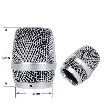 Head Replacement Metal Microphone Grill Head Mic Mesh Cover Microphone Mesh Head Replacement Head silver-780