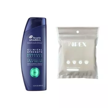 Head & Shoulders 2 in 1 Clinical Strength Dandruff Defense Intensive Ichi Relief Shampoo 400ml + Cotton Towel Set, 1 piece