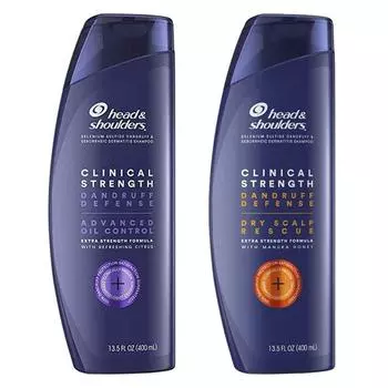Head & Shoulders Clinical Strength Dandruff Defense Advanced Oil Control Shampoo + Dry Scalp Rescue Shampoo, 1 шт.