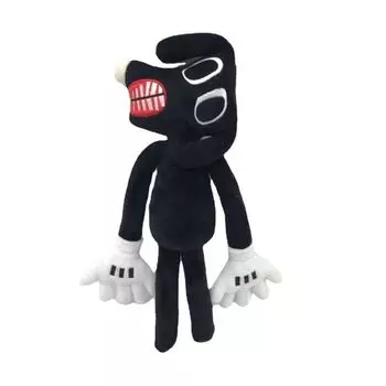 Head Siren Series Black Dog Plush Toy Crooked Neck Horror Character Doll Stuffed 30cm/11.8inch