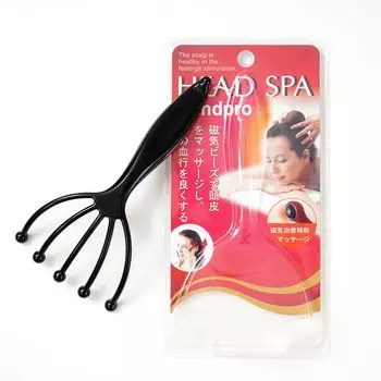 Head Spa Hand Pro Scalp Massage Small Scalp Care Massage Massager Магнитный шарик Улучшает кровообращение Предотвращает провисание Освежающий массаж Ослабляет Hand Pro чёрный