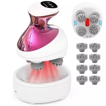 Head Spa Red LED Light Electric Scalp Brush Scalp Beauty Youmay Scalp Care 3D Vibration HEAD SPA Scalp Beauty Scalp Care Relaxation Device Head Brush