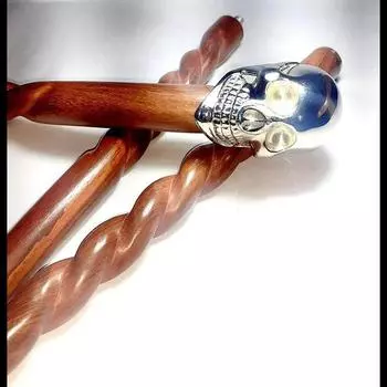 Head Walking Hiking Custom Stick Quality Wooden Walkers Royal Handle Skull