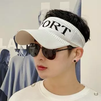 Headband Topless Hat Female New Arrival Summer Sports Straw Hat Online Influencer Cute Cycling Classic Style Big Brim Hat [SP Empty Top] White