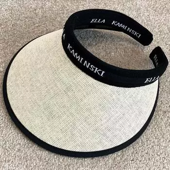 Headband Topless Hat Female New Arrival Summer Sports Straw Hat Online Influencer Cute Cycling Classic Style Big Brim Hat [Enlarged letter headband] Beige