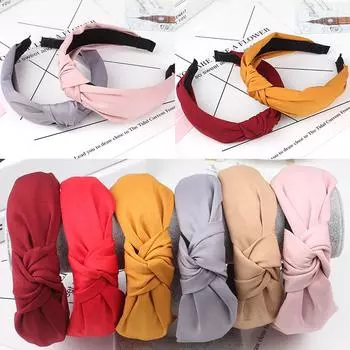 Повязка на голову для женщин и девочек, 1 шт., однотонный крест, 8 цветов, милая хлопковая ткань, простой бант, тюрбан, мягкая удобная повязка на голову, ювелирные изделия для девочек, аксессуары чёрный