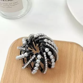 Headdress Hair Fixed Girls Hair Grab Clip Bird Nest Bun Maker Women Ponytail Buckle Pearl Hair Ring Korean Style Hair Claw