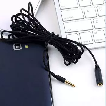Headphone Female To Male Cloth Lanyards Stereo F/M 10ft Cord Extension Cable Audio Adapter