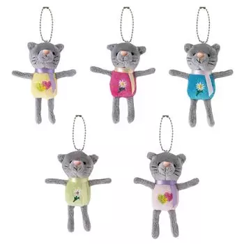 HEADS Mascot Cat 5 Assorted Ball 10 W55 x D45 x H115mm LM-KY5 Keychains, Designs, Chain, Pieces,