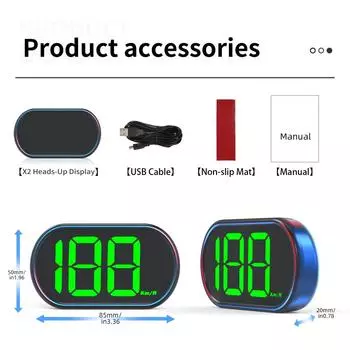 Heads-Up Display Digital Speedometer GPS KM/H Speedometer for Car Trucks Plug and Play Large Screen High-definition Display
