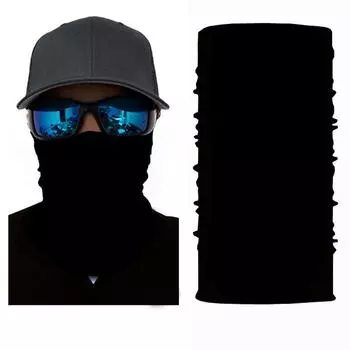 Headscarf Sunscreen Mask Pure Color Series Gradient Outdoor White Blank Amazon Cycling Seamless Polyester Multifunctional Magic S58-Black All yards