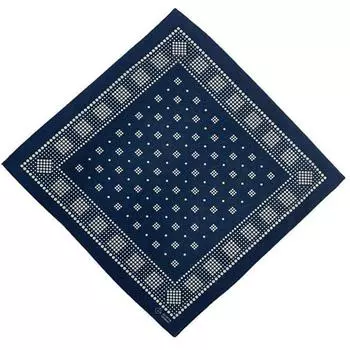 Headscarf Trendy Paisley Factory Direct Sales Hiphop55cm 100% Cotton Square Towel Pure Cotton In Stock Outdoor Sports Street Dance Navy Blue 3 Size 55*55cm