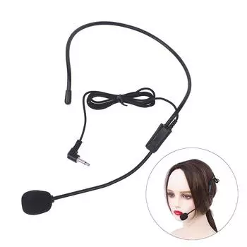 Гарнитура с проводным микрофоном для учителей и гидов, громкоговоритель Bee чёрный