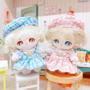 Headwear 10cm Cotton Doll Clothes Dress Idol Dolls Dress Cotton Doll Skirt Doll Accessories синий