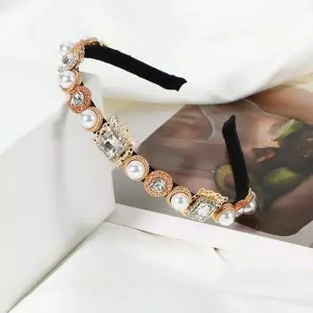 Headwear Fashion Rhinestone Bridal Zircon Baroque Hair Jewelry Headband Hairband Head Hoop разноцветный