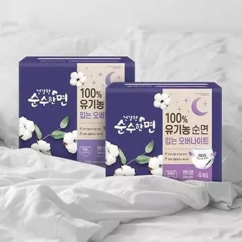 Healthy Pure Cotton Organic Overnight 4P (Medium / Large),Корейские женские товары Medium 4P