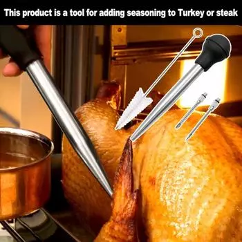 Healthy Turkey Baster Термостойкая износостойкая масляная капельница со вкусом иглы чёрный