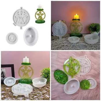 Подсвечник в форме сердца, ангела, силиконовая форма, форма для основания свечи, декоративный держатель для свечей, форма для украшения дома