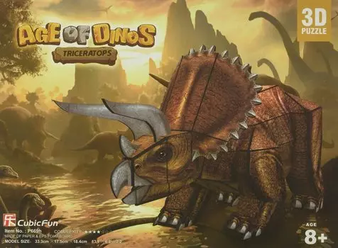 Heart Art Collection 3D Puzzle 41 Piece Triceratops P669h