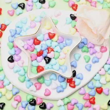 Бусины в форме сердца, акриловые, сделай сам, 20 шт., конфетные цвета, свободные бусины, браслет, ожерелье, аксессуары, подвески, фурнитура для ювелирных изделий жёлтый