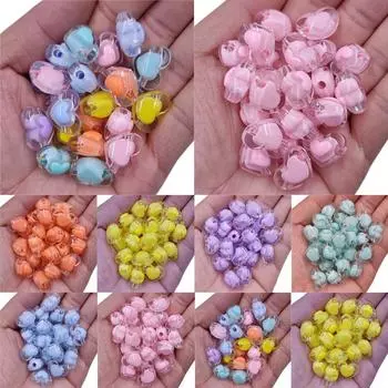 Сердечки Поделки Сделай сам Рассыпные бусины Конфетный цвет Для изготовления украшений Оптом 10 шт. 13*17 мм Прозрачные Ожерелье Браслет Подвеска Унисекс Акриловые бусины зелёный